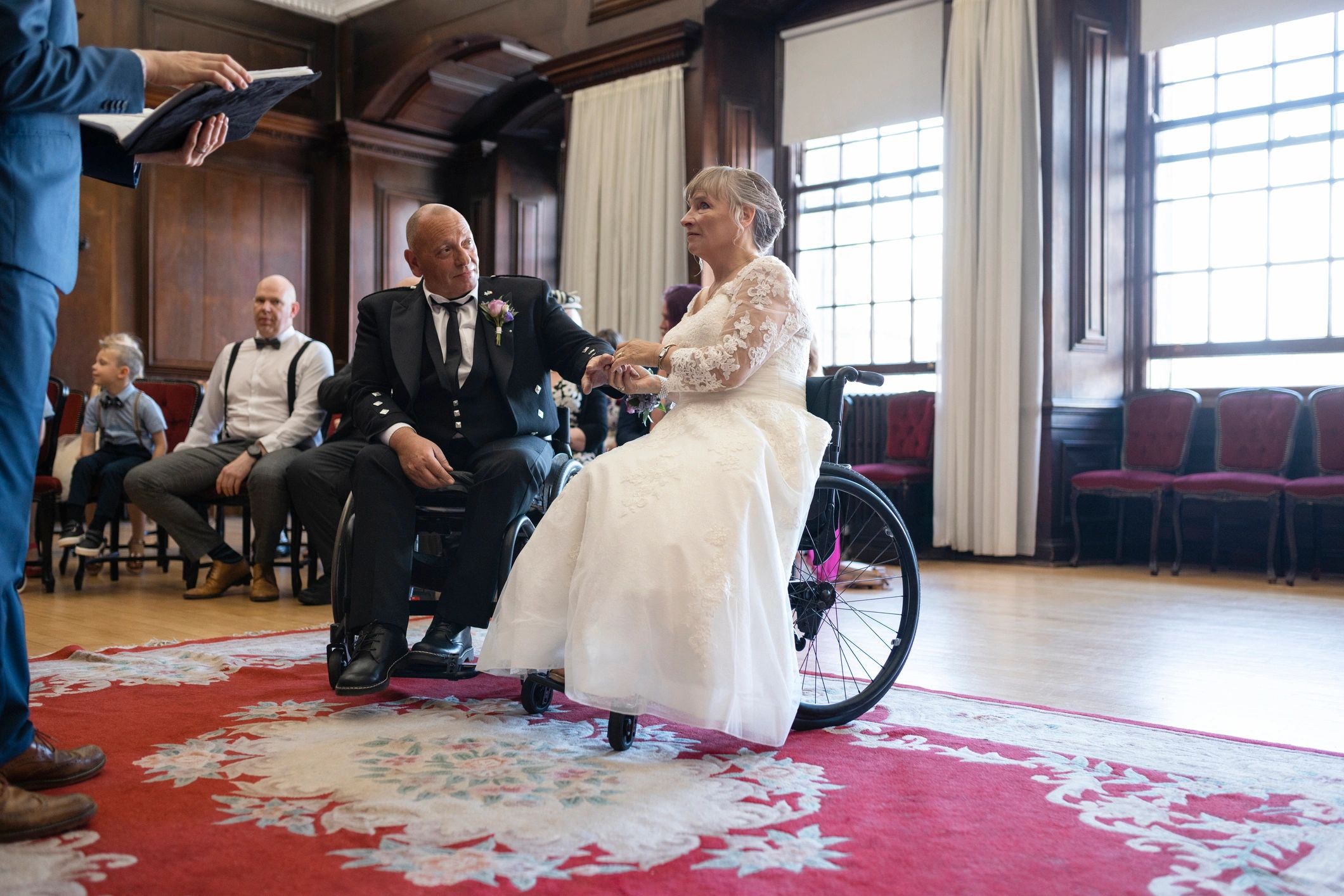 Bride and groom exchanging vows during ceremony